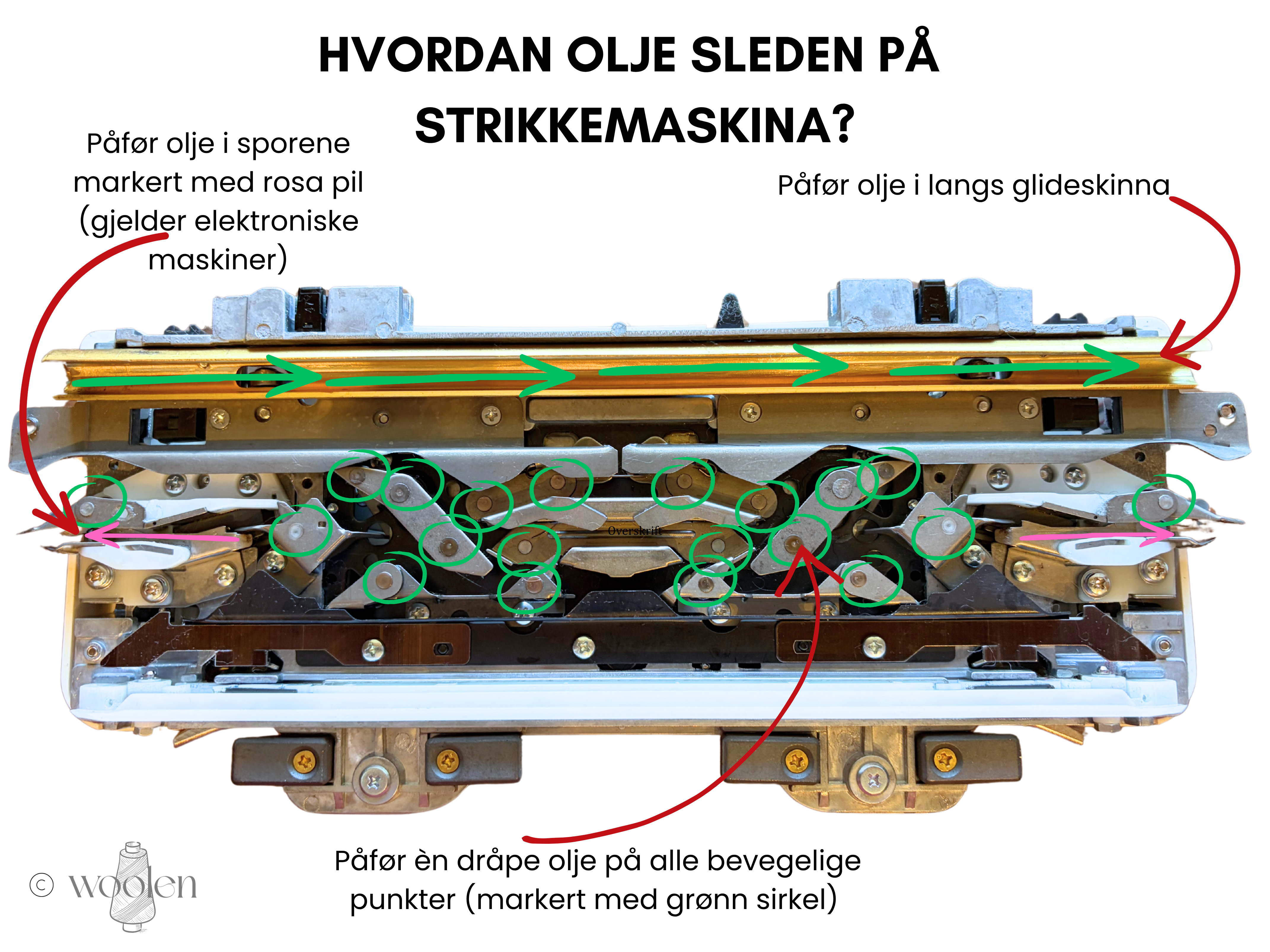 Hvordan olje sleden på strikkemaskina?